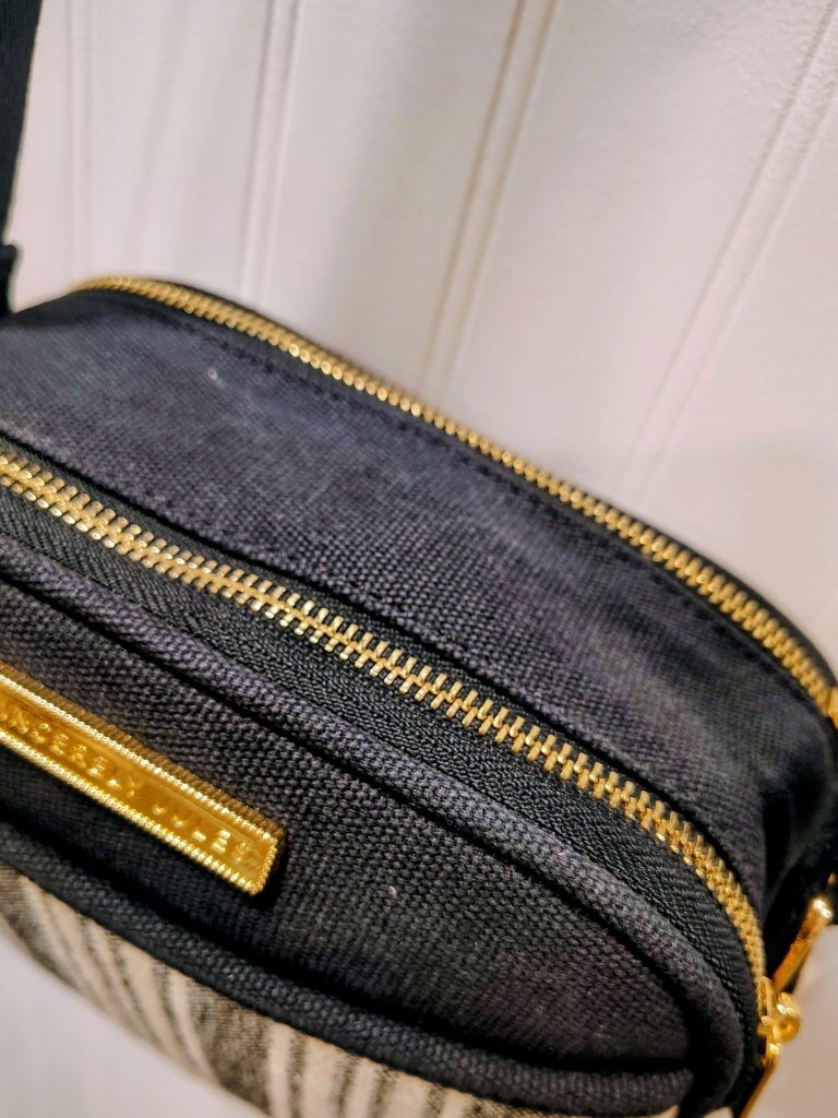 Sincerely Jules Striped Canvas Crossbody Nwt, Double Pocket, Tassel — image 7 of 8